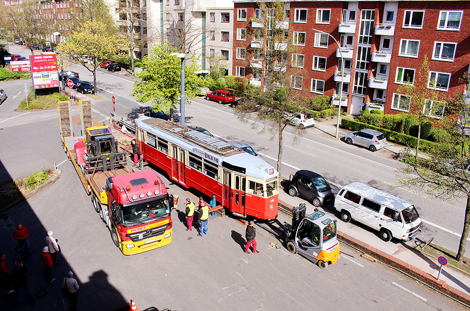 Die Straßenbahn in Hamburg am Betriebshof Krohnskamp