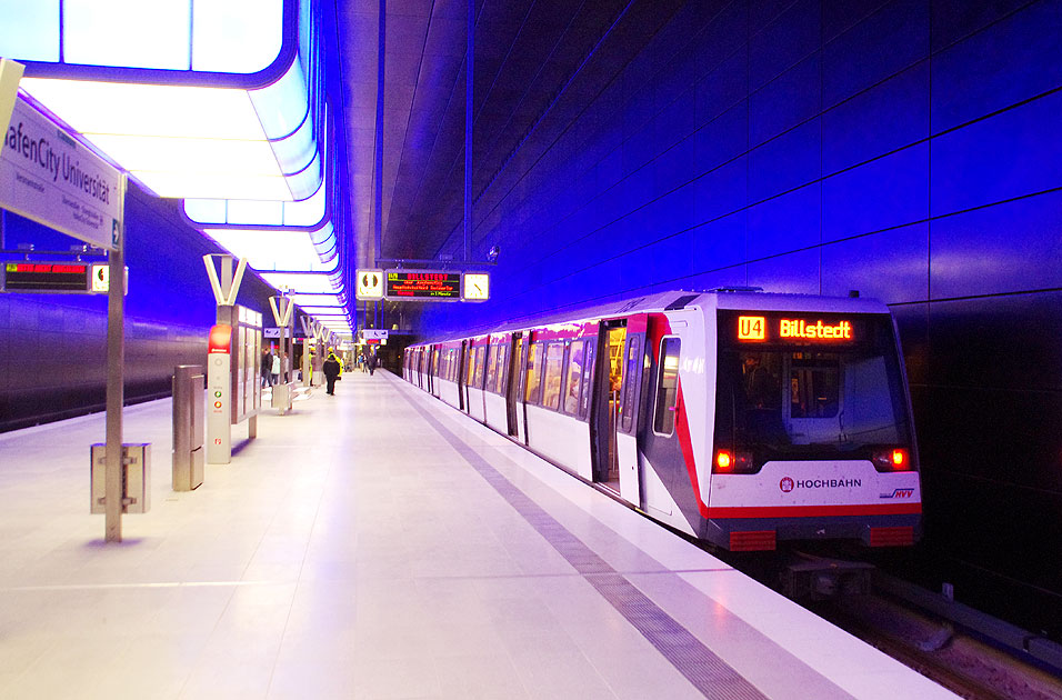 Der Bahnhof Hafencity Universität der Hamburger U-Bahn