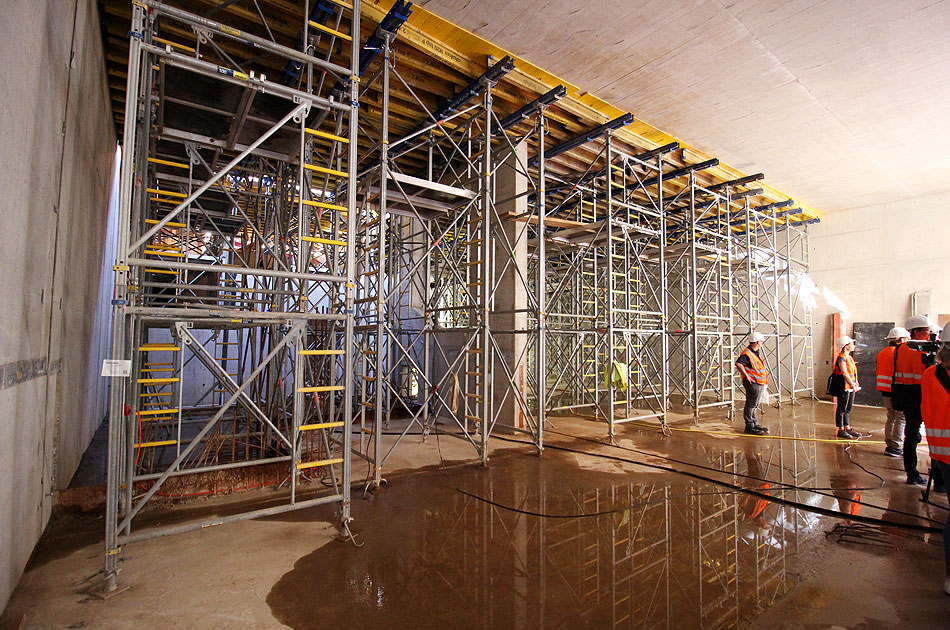 Die Schalterhalle im Bau von der U-Bahn Haltestelle Horner Rennbahn