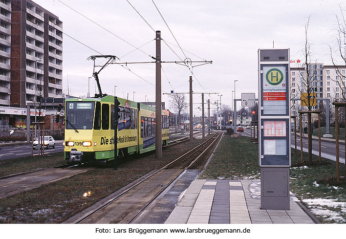 Die Straßenbahn in Cottbus am Hauptbahnhof