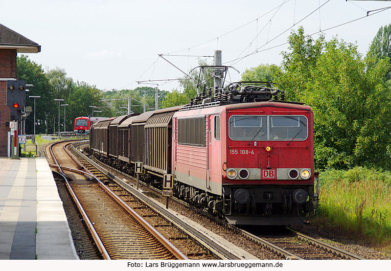 Die DB Baureihe 155 auf der Güterumgehungsbahn in Hamburg