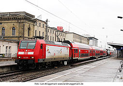 Eine Lok der Baureihe 146 in Magdeburg Hbf