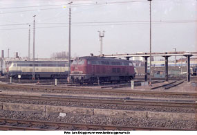 DB Lok 218 110 im Bw Hamburg-Altona