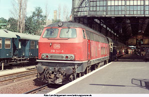 DB Baureihe 218 in Lübeck Hbf - Foto: Lars Brüggemann - www.larsbrueggemann.de