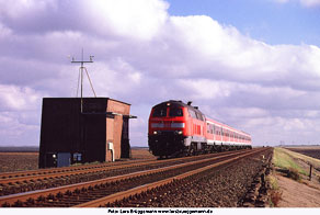 DB Baureihe 218 auf dem Hindenburgdamm