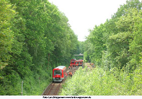 Entgleiste S-Bahn in Poppenbüttel