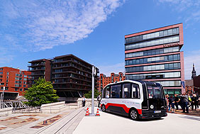 Der selbstfahrende HEAT Bus bei der Hamburger Hochbahn