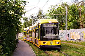 Haltestelle Vorwerkstraße der Straßenbahn in Dresden