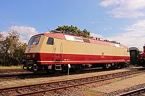 Die Museumslok 120 004-7 im DB Museum Koblenz-Lützel