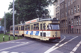 Die Straßenbahn in Hannover zwischen Prinzenstraße und Aegi - der Üstra 466
