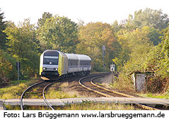 Bahnhof Wilster - Zug der Nord-Ostsee-Bahn