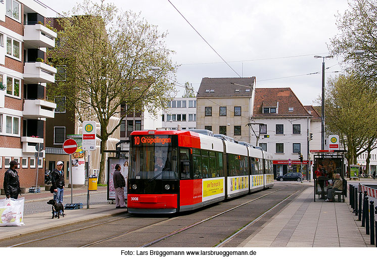 Die Haltestelle Falkenstraße der Bremer Straßenbahn - Fotos von der Straßenbahn in Bremen
