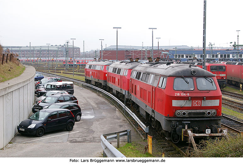 DB Baureihe 218 im Bw Kiel