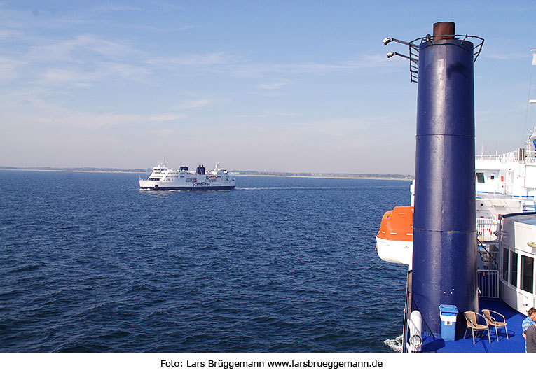 Ein Scandlines Fährschiff bei Puttgarden