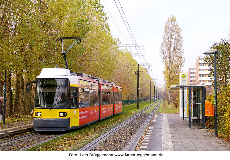 Die Berliner Straßenbahn mit einem Niederflurwagen