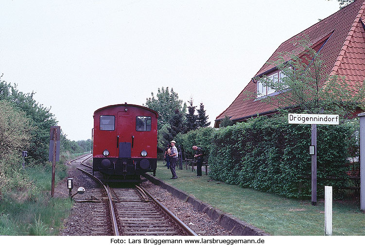 AVL Lok DL 601 im Bahnhof Drögennindorf