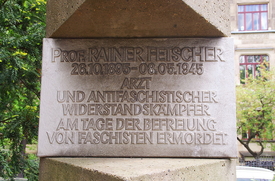 Das Fetscherdenkmal in Dresden auf dem Fetscherplatz