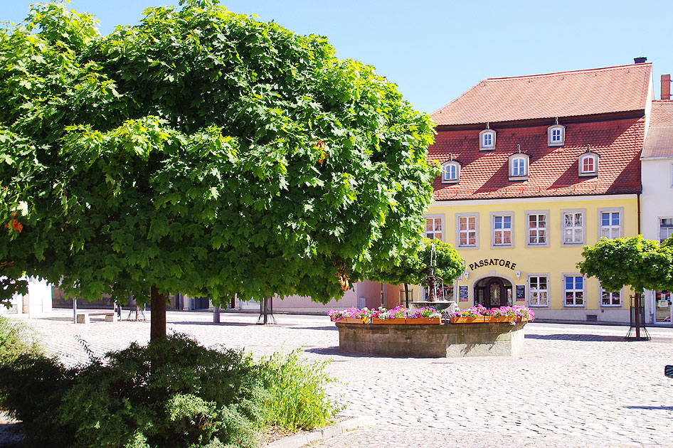 Der Markt in Pulsnitz in Sachsen