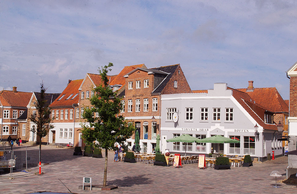 Ein Platz in Ribe in Dänemark