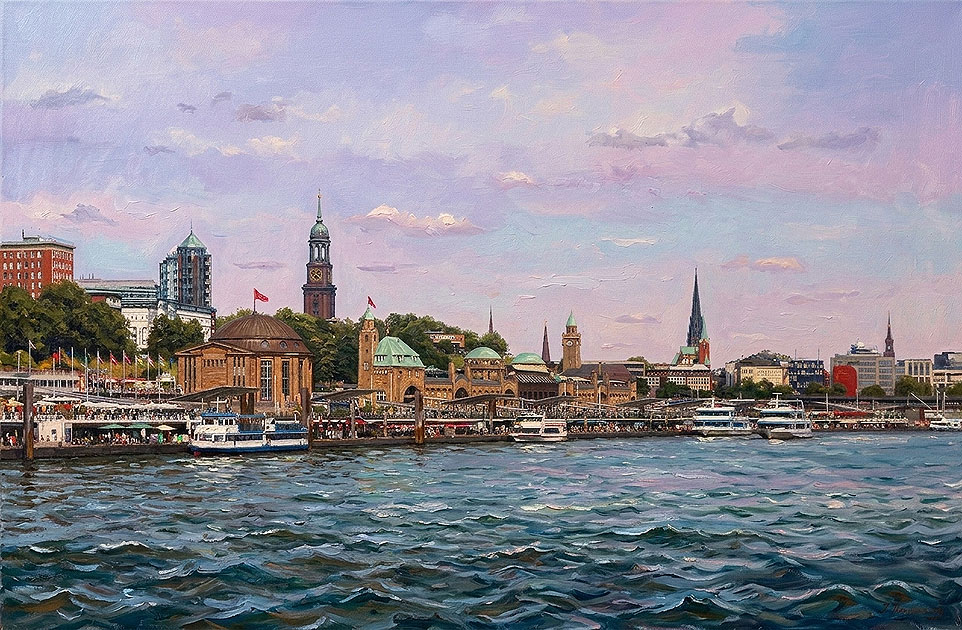 Die St. Pauli Landungsbr&uuml;cken in Hamburg