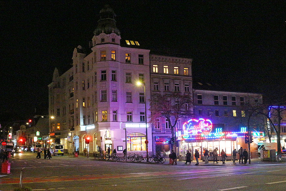 Die Ecke Davidstra&szlig;e / Reeperbahn in Hamburg auf St. Pauli